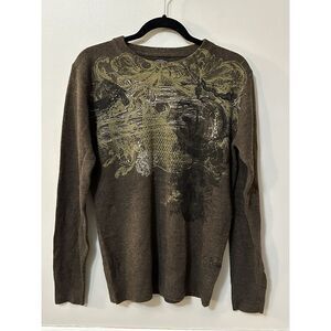 Klovis Men's Sweater 100% Acrylic Graphic‎ Print Size Medium